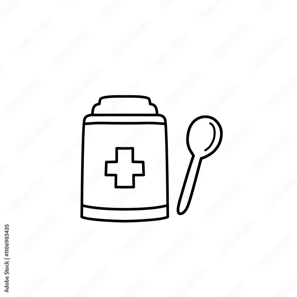 medical syrup line icon medical syrup line icon