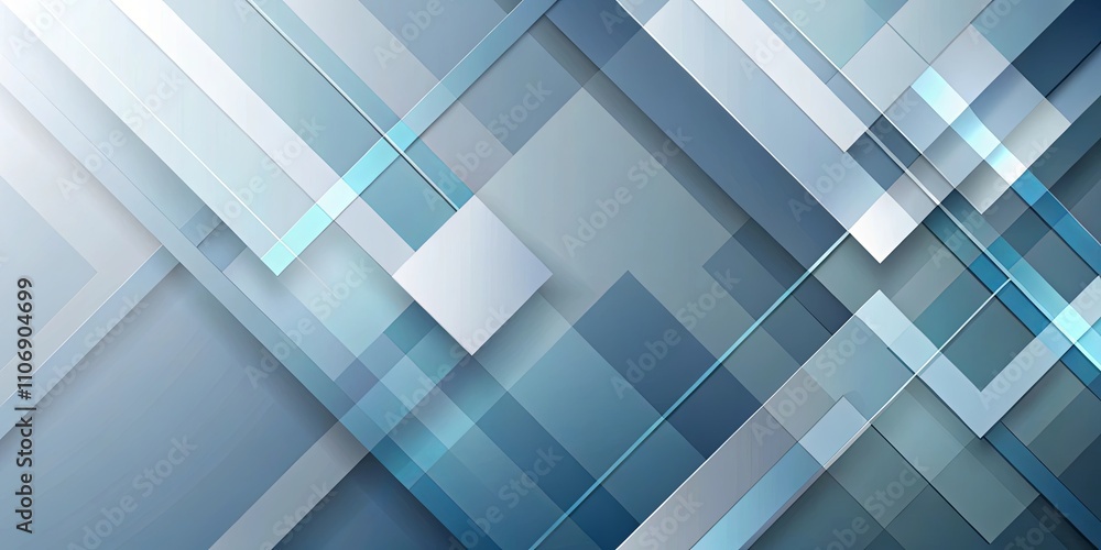 Abstract Geometric Pattern with Overlapping Blue and White Rectangles and Squares Abstract Geometric Pattern with Overlapping Blue and White Rectangles and Squares
