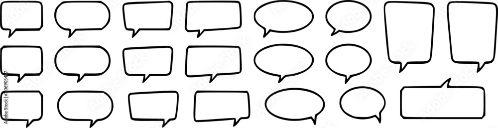 Speech bubble, speech balloon, chat bubble line art icon for apps and websites. Speech bubble, speech balloon, chat bubble line art icon for apps and websites.