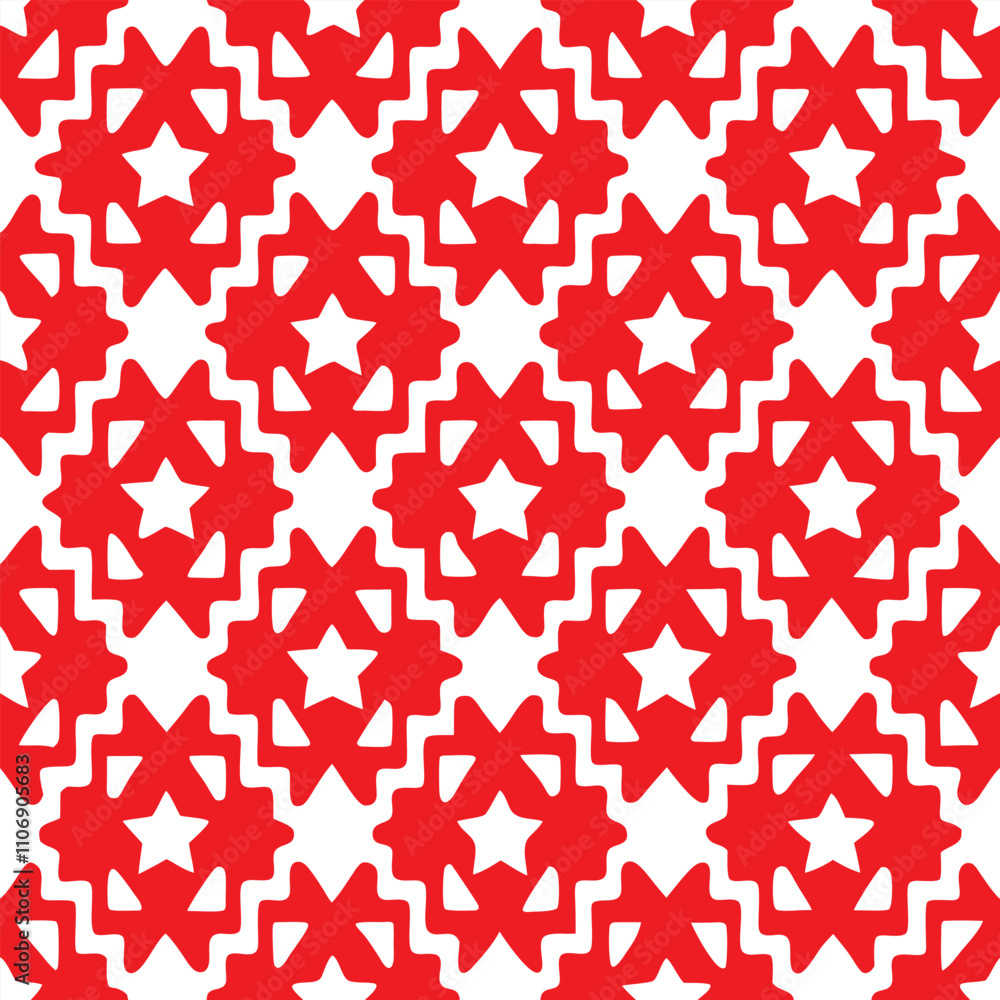 Obraz premium Red Star Pattern Seamless Background