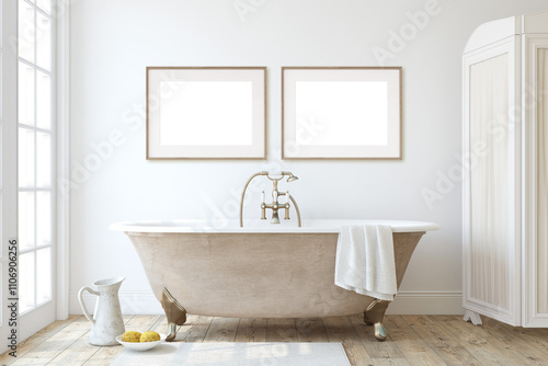 Bathroom interior. 3d render.