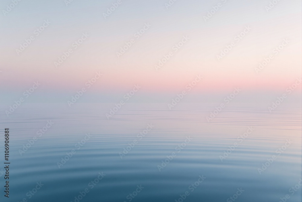 Obraz premium Tranquil Ocean Surface at Dusk with Gentle Ripples and Soft Pastel Sky