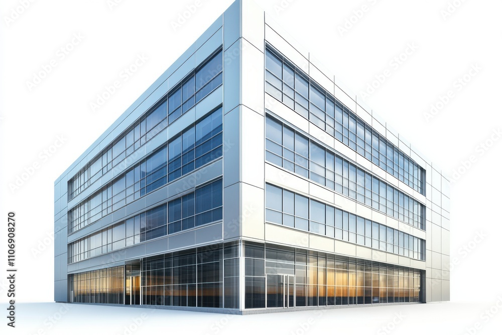 Modern business building isolated on white background Modern business building isolated on white background