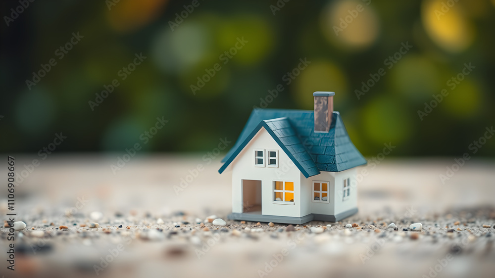 Defocused Abstract Background of Simple House. A house is a building for people to live in. Generative AI