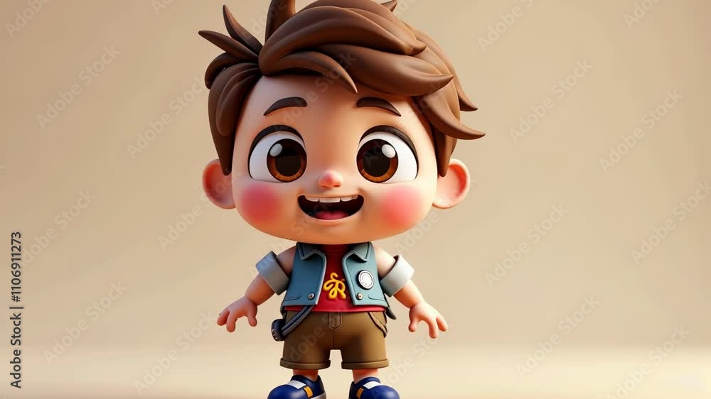 Adorable 3D Render of a Happy Boy Adorable 3D Render of a Happy Boy