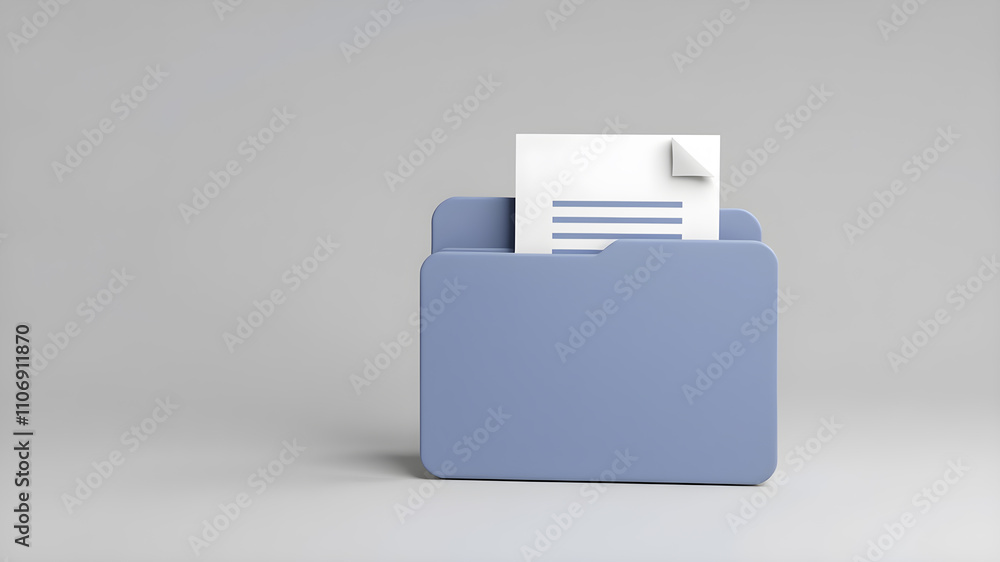Folder with file document element icon or symbol background 3D illustration. Generative AI Folder with file document element icon or symbol background 3D illustration. Generative AI