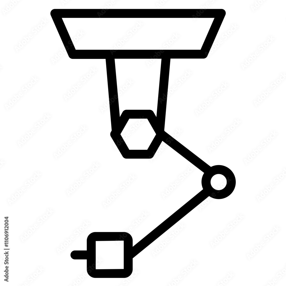 Industry Machine Tool Line Icon Industry Machine Tool Line Icon