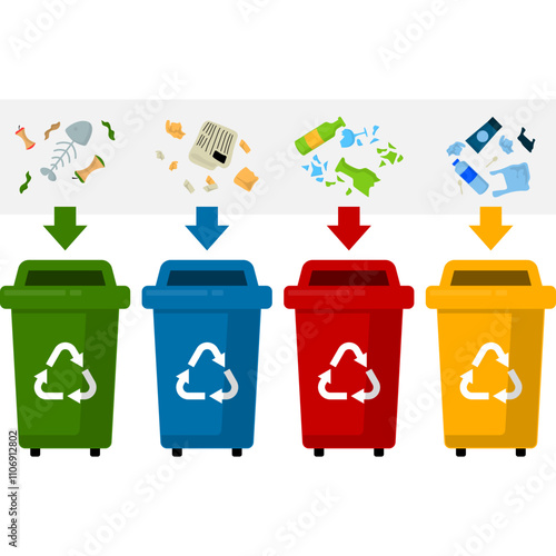 Sorting Garbage Illustration