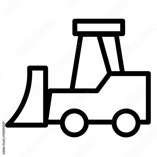 Property Work Buldozer Line Icon