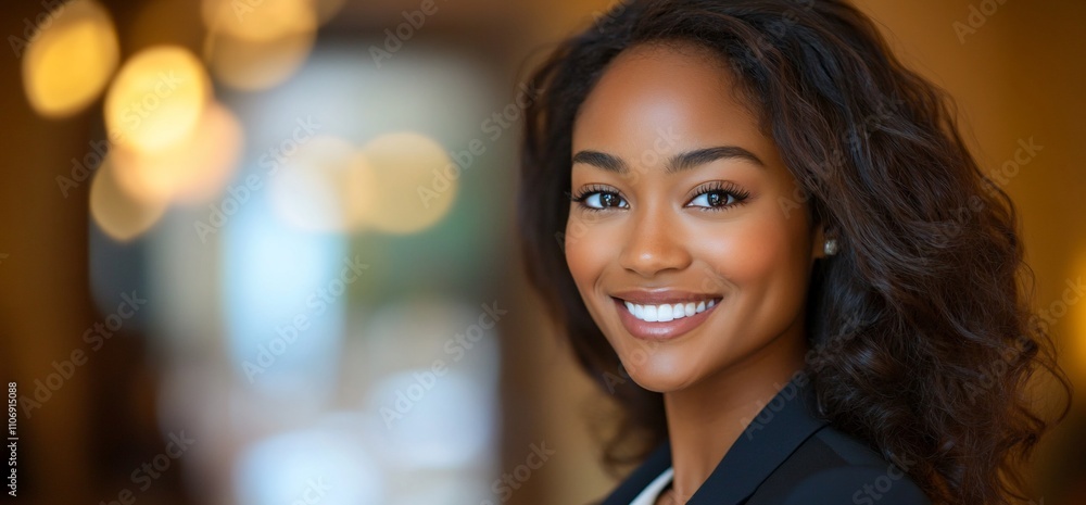 custom made wallpaper toronto digitalA smiling woman in a professional setting with a blurred background.