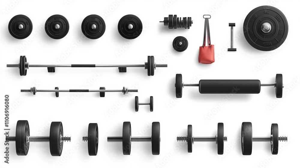 3d realistic set gym time concept on white background. Vector illustration 3d realistic set gym time concept on white background. Vector illustration