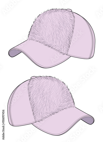 Combo cap vector design technical drawing by adobe illustrator