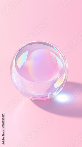 Crystal Sphere Reflects Rainbow Spectrum