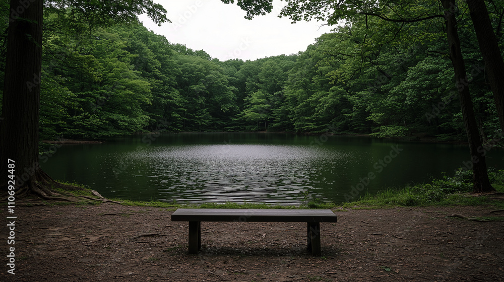 Calm and Serene Lake with Clear Reflections of the Natural Landscape Calm and Serene Lake with Clear Reflections of the Natural Landscape
