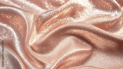 Shimmering rose gold sequin texture with reflective light creating a luxurious, elegant, and festive background, ideal for celebrations or design projects.