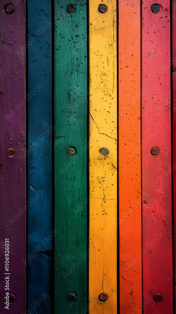 Vibrant Rainbow Wooden Planks Background Vibrant Rainbow Wooden Planks Background