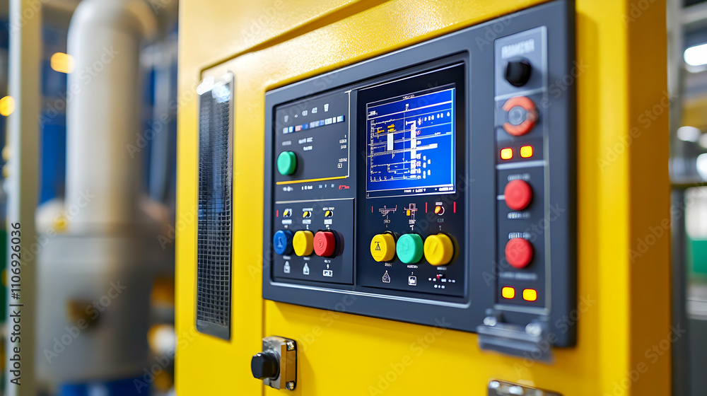 Industrial Control Panel with Display and Buttons Industrial Control Panel with Display and Buttons