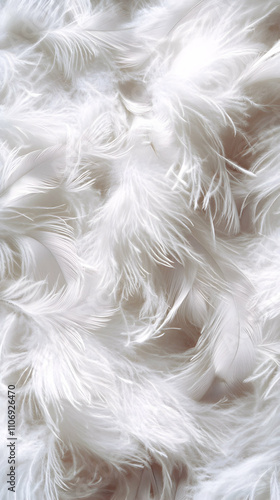 Soft White Feathers Close-Up Texture Background Image