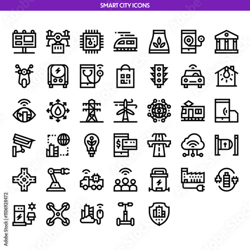 Smart City Icons Set