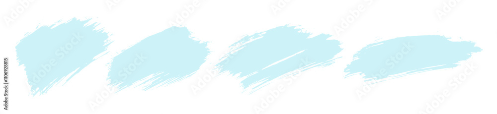 Light blue grungy brush stroke splatters. Vector set of grunge brushstrokes. Abstract winter pale blue spots, dabs, daubs and splashes on transparent white bg. Pale ink paint stain. Snow smear frames Light blue grungy brush stroke splatters. Vector set of grunge brushstrokes. Abstract winter pale blue spots, dabs, daubs and splashes on transparent white bg. Pale ink paint stain. Snow smear frames