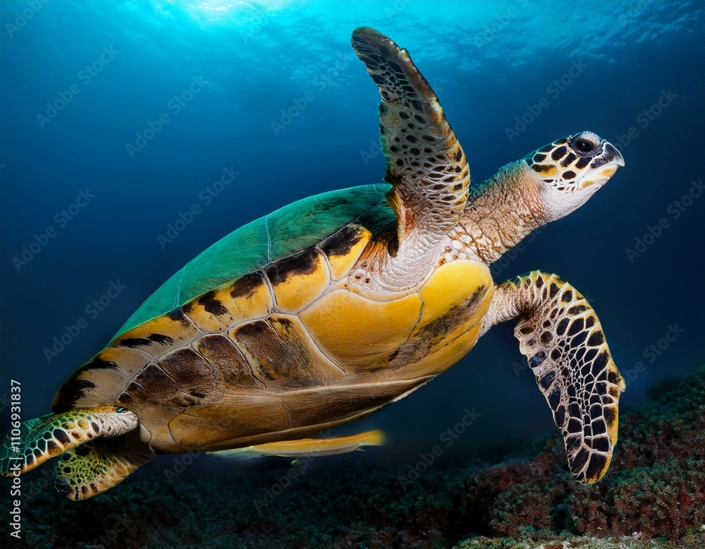 Obraz premium Hawksbill Turtle - Eretmochelys imbricata