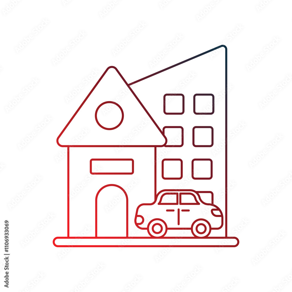 fixed asset gradient icon with white background vector stock illustration fixed asset gradient icon with white background vector stock illustration