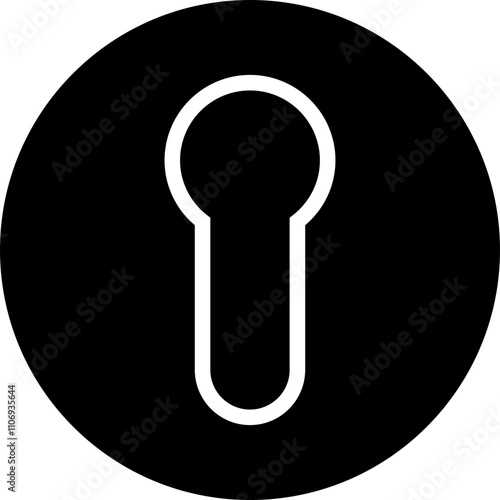 Door key hole icon. Security protection concept in trendy outline style. Door open, padlock symbol. Password symbol sign vector illustration silhouette isolated on transparent background.