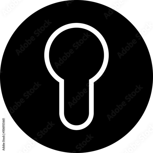 Door key hole icon. Security protection concept in trendy outline style. Door open, padlock symbol. Password symbol sign vector illustration silhouette isolated on transparent background.