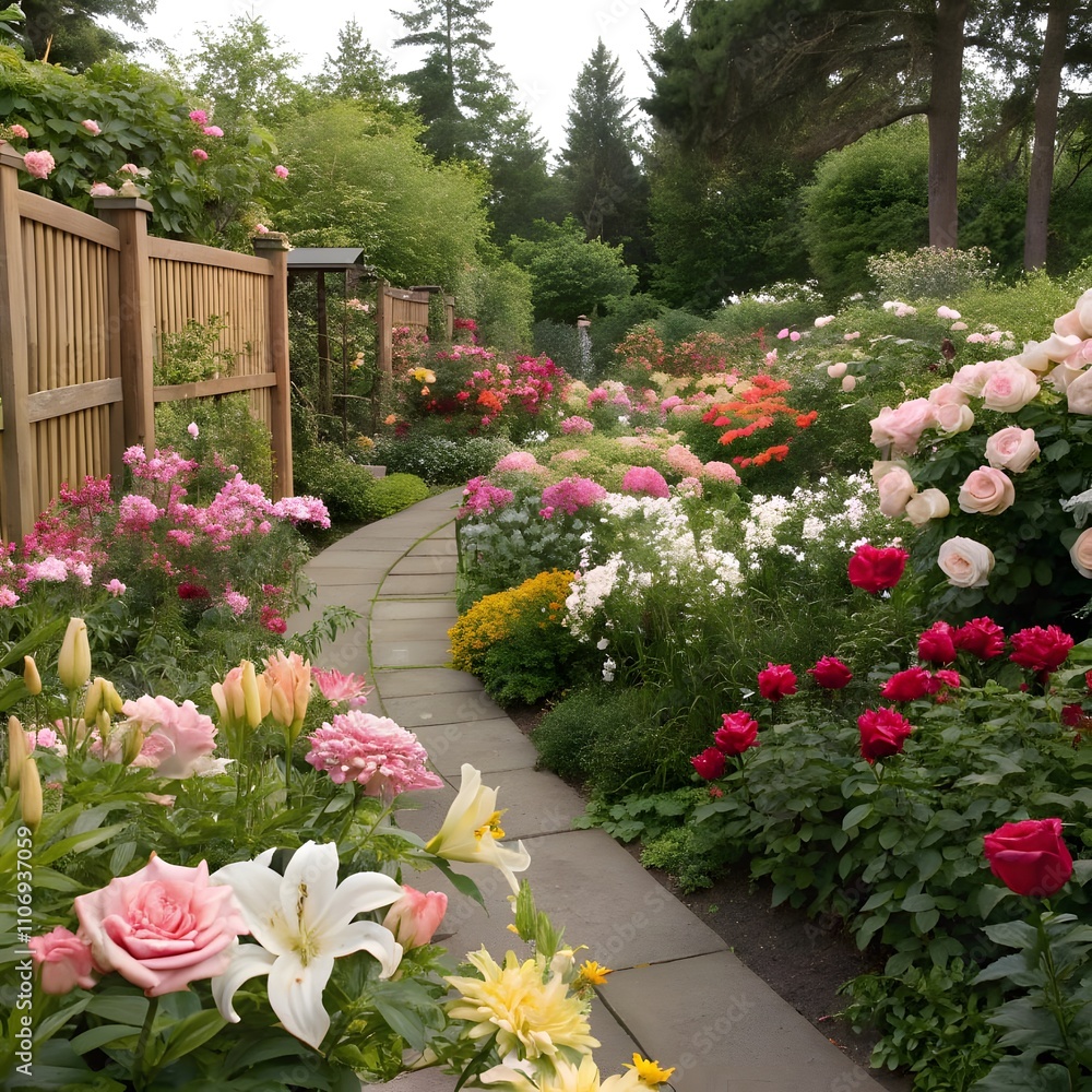 garden with flowers garden with flowers