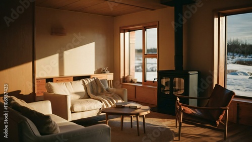 living room with fireplace