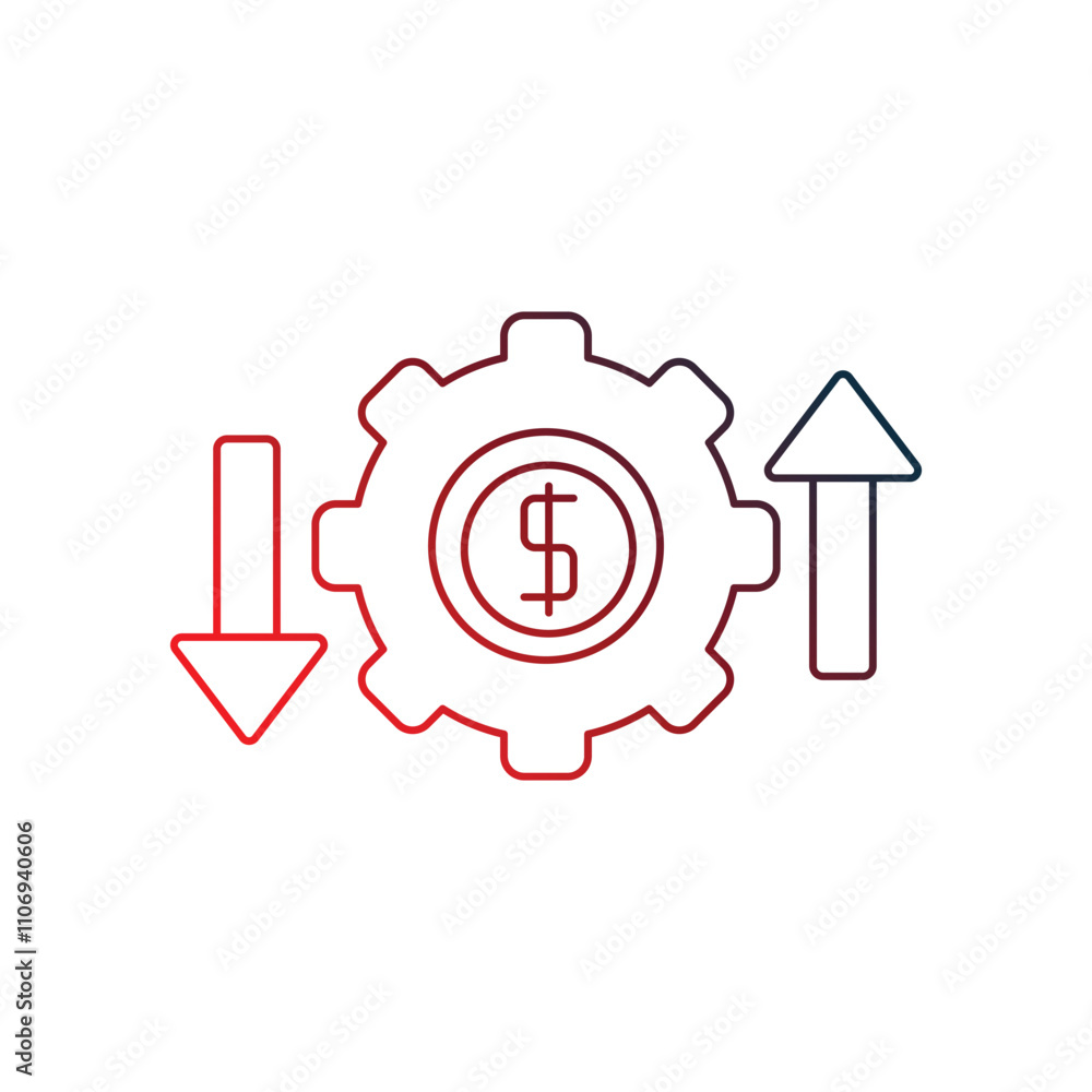 financial gradient icon with white background vector stock illustration financial gradient icon with white background vector stock illustration