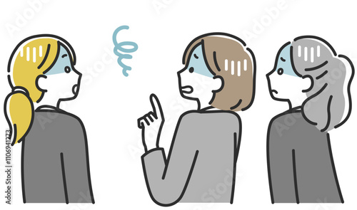 ショックを受けるスーツ姿の女性の後ろ姿のイラスト素材