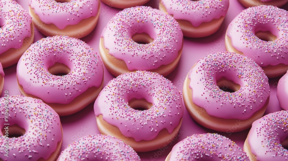 Pink Glazed Donuts with Sprinkles: A Sweet and Delicious Treat Pink Glazed Donuts with Sprinkles: A Sweet and Delicious Treat