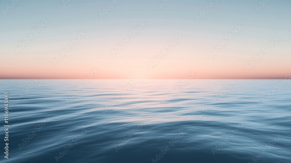 Fototapeta premium Tranquil Ocean Sunset: A Serene Landscape
