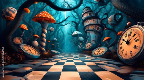 a alice in wonderland background