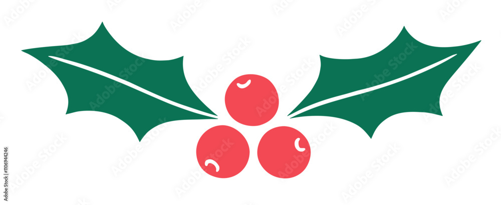 Christmas holly leaves with berries Christmas holly leaves with berries