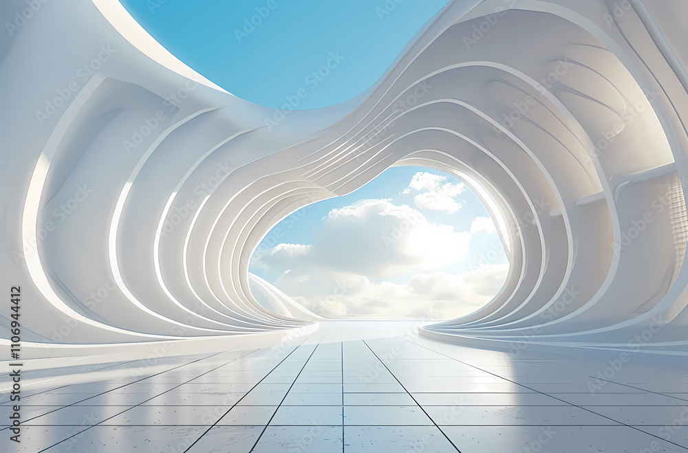 Naklejka premium Minimal architectural space