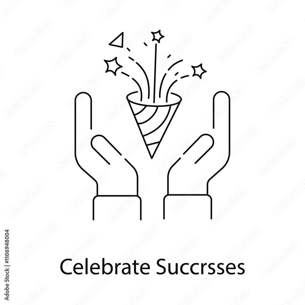 Obraz premium Celebrate Successes Icon. Vector Icon Design