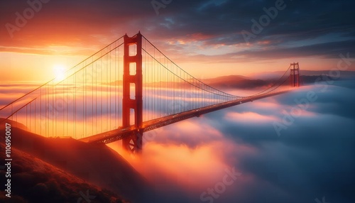 Fototapeta Naklejka Na Ścianę i Meble -  golden gate bridge at sunset