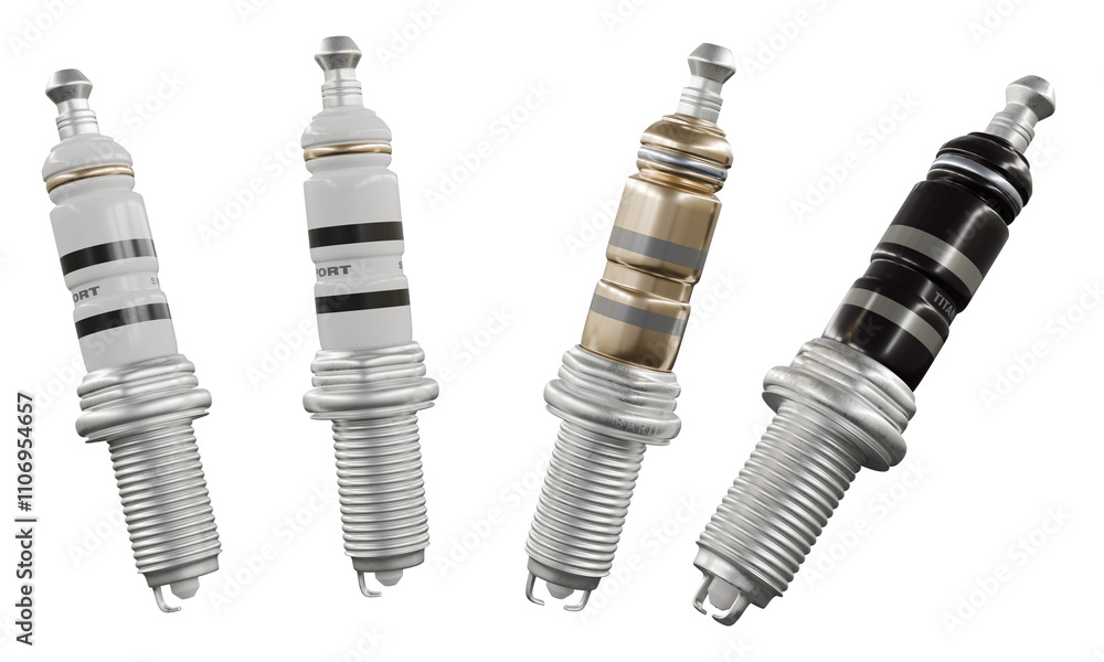 Spark Plugs Gold PL isolated on white background Spark Plugs Gold PL isolated on white background
