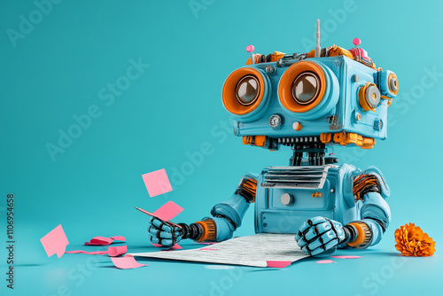 ai copywriting bot using chatgpt for content creation artificial intelligence concept 3d illustration