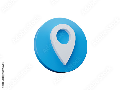 Free Download 3d White Location Map Pin Symbol With Rounded Shiny Blue Icon On White Background 3d Illustration
 - GFXLoad