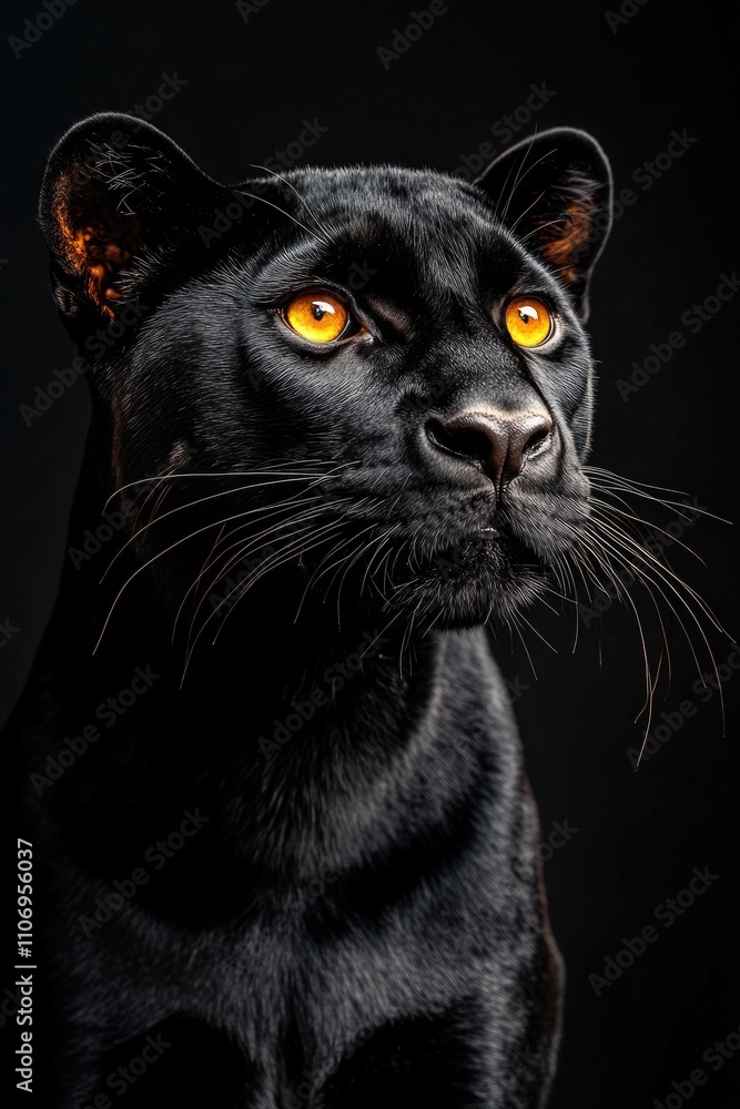Black cat with yellow eyes Black cat with yellow eyes