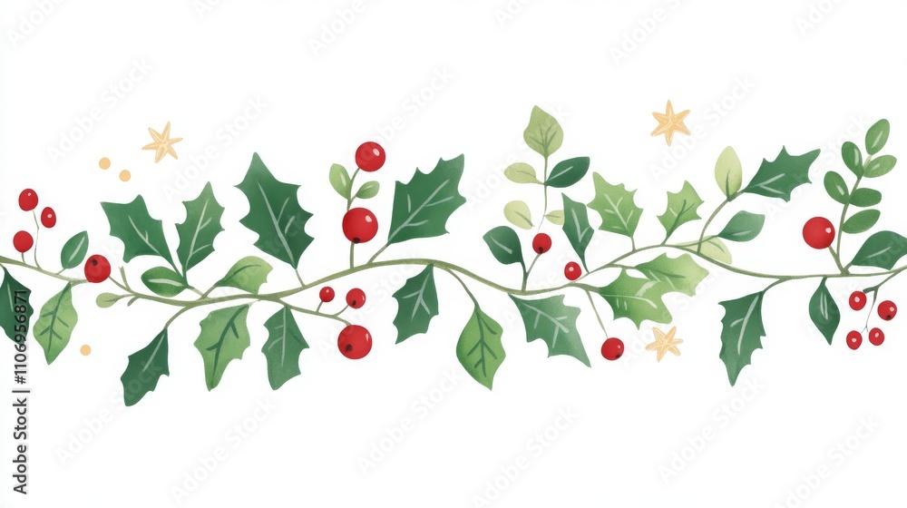 Fototapeta premium Border with green leaves