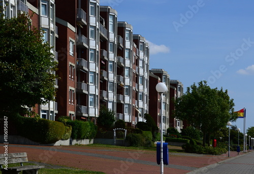 Modern Buildings at the Canal in the Town Wilhelmshaven, Lower Saxony photo