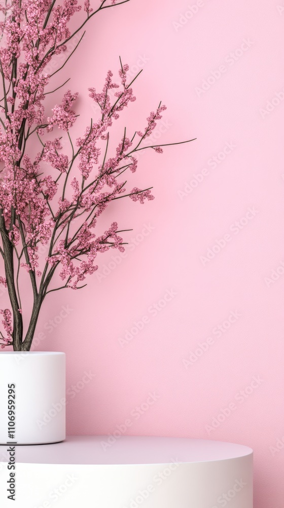valentines empty podium in light pink colors with decorations. ai generated valentines empty podium in light pink colors with decorations. ai generated