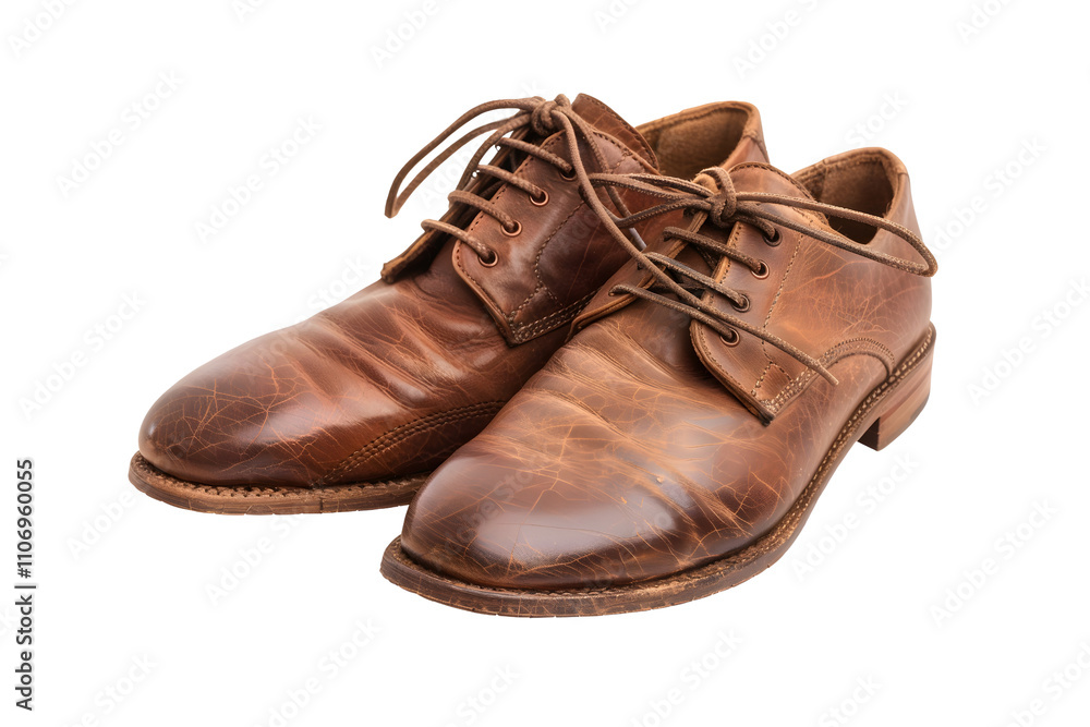 Brown oxford fashion shoes isolated on white background Brown oxford fashion shoes isolated on white background
