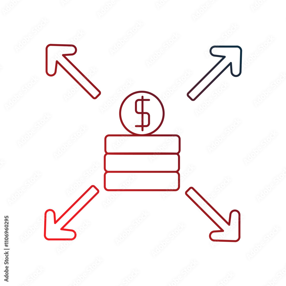 liabilities gradient icon with white background vector stock illustration liabilities gradient icon with white background vector stock illustration