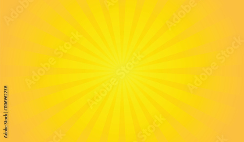 abstract yellow comic rays sunburst vector design template