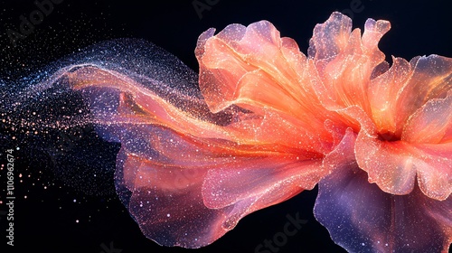 An abstract visualization of AI and SaaS tools revolutionizing enterprise workflows Stock Photo with side copy space